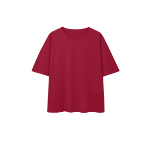 班尼路红色纯棉短袖t恤女2026夏季新款本命年好运宽松正肩上衣H