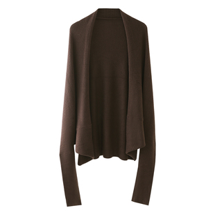 HAMYIHO 咖色蝙蝠袖针织披肩开衫女外套春季穿搭慵懒风氛围感上衣