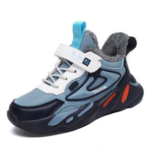 儿童棉鞋男童加绒鞋子冬季2025新款大棉鞋加厚冬鞋大童男孩运动鞋