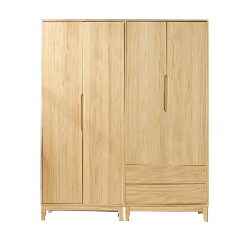 两门松木组装衣橱卧室柜子
