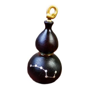 龙虎山天师府发货雷击枣木半玉化文玩七星葫芦银丝镶嵌车挂龙虎山