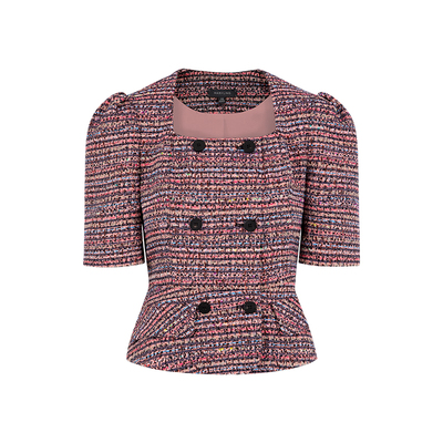 MARYLING方领粗花呢短款外套