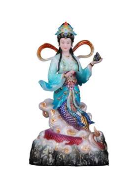 汉白玉女娲娘娘大地之母神像家用客厅供奉女娲补天摆件居家用佛像