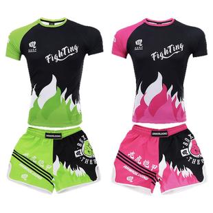 散打拳击服UFC定制训练T恤短袖上衣格斗MMA儿童柔术比赛定做套装