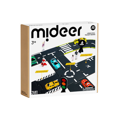 mideer弥鹿儿童城市交通轨道拼图3到6岁以上小汽车玩具生日礼物