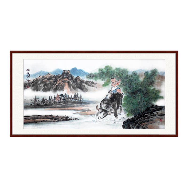 纯手绘专业国画中堂真迹客厅山水