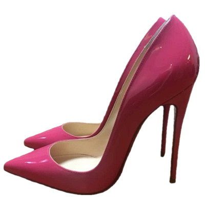 经典红底12cm尖头细跟超高跟鞋