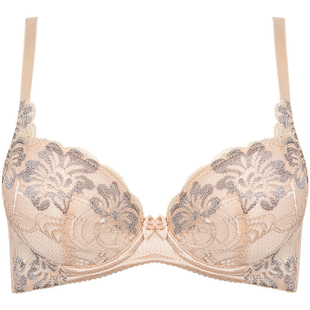 古今文胸薄款聚拢塑形收副乳薄模杯调整型胸罩女士蕾丝内衣0H202