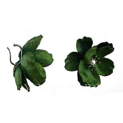 YOUREARS原创手作夸张绿色耳环