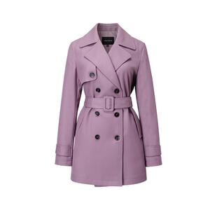 颜域西装领短款风衣女2026春装新款系带收腰英伦复古通勤气质外套