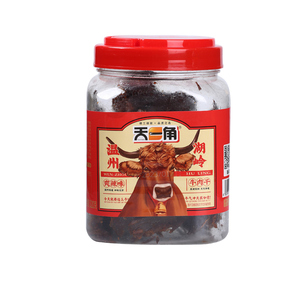 天一角五香牛肉干桶装458g蜜汁香辣偏湿黑片黄牛手撕烘焙温州湖岭