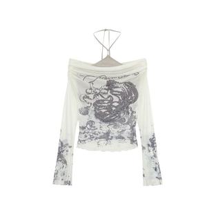 REVAN芮范设计师款辣妹度假风印花短上衣RM30801102