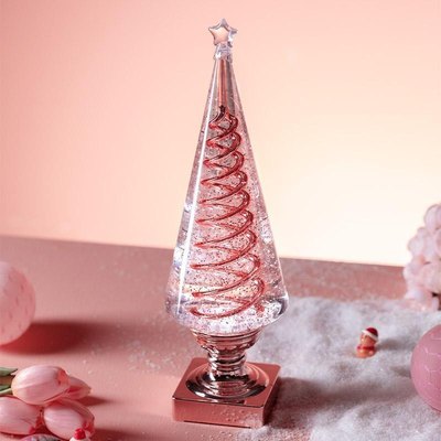 圣诞节装饰品礼物水晶球八音盒送女孩圣诞树音乐盒旋转灯儿童女生