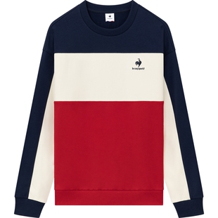 乐卡克法国公鸡秋季男女运动圆领卫衣情侣款休闲套头衫红色新年