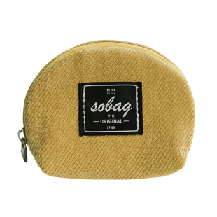 sobag日系秋冬灯芯绒耳机手拿布包复古迷你拉链口红零钱小卡包女