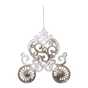 寻木跨境圣诞树亚克力挂件铃铛南瓜马车旋转木马芭蕾舞者装饰吊饰