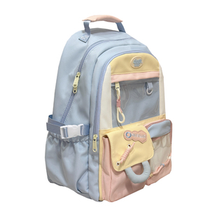 高颜值ins撞色双肩包女 多巴胺痛包高中生初中女生书包大容量背包