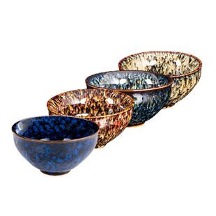 容山堂 敦煌神韵窑变主人杯四杯套装围炉煮茶品茗杯茶具礼品礼物