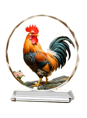 开业乔迁水晶摆件公鸡大吉大利