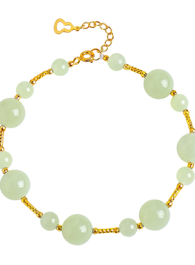 印象眸S925银黄口和田玉手串