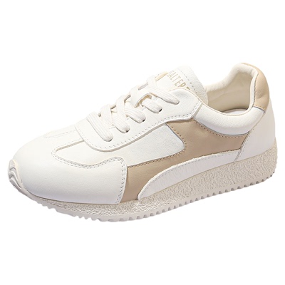 真皮厚底小白鞋女2025新款