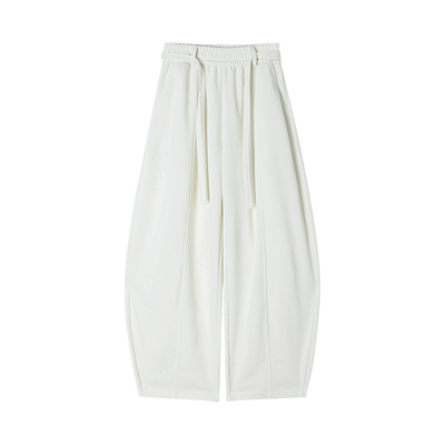 加绒美式抽绳弯刀裤女秋冬2025