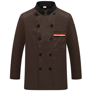 厨师工作服男长袖秋冬装餐厅后厨房糕点烘焙火锅饭店餐饮服务员女