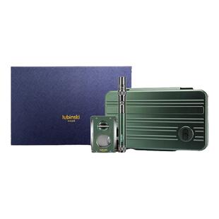 LUBINSKI雪茄工具套装5支装便携保湿盒多功能剪刀及打火机3件礼盒