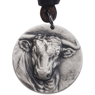 生肖牛纯银吊坠新款项链纪念个性免费刻字实心牛年999牛头银饰