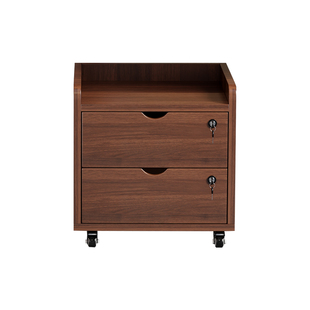 桌下打印机置物架环保生态板抽屉双层移动柜静音滑道收纳整理柜