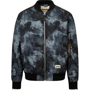 EVISU 福神男士满地海鸥刺绣休闲加厚外套飞行夹克