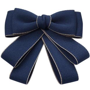 银行领结领花女职业邮储柜员衬衫工作蓝色领饰上班头花女网兜套装