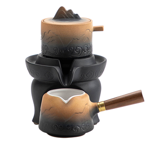 叁旬山海观自动功夫茶具套装家用高档轻奢懒人泡茶神器茶壶礼盒装