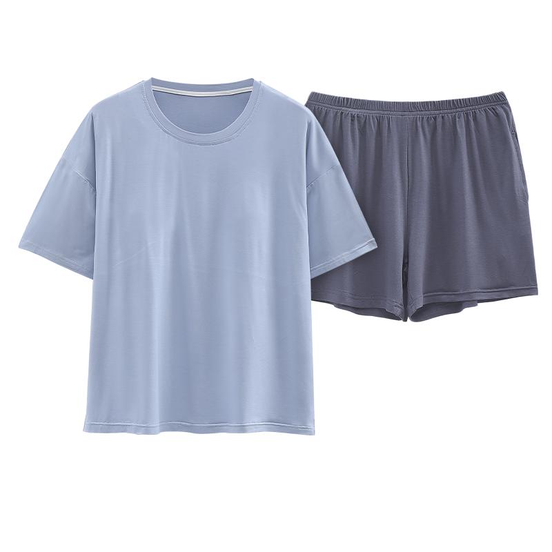 2025睡衣带胸垫一体女士夏款莫代尔短袖套装家居服夏季可外穿夏天