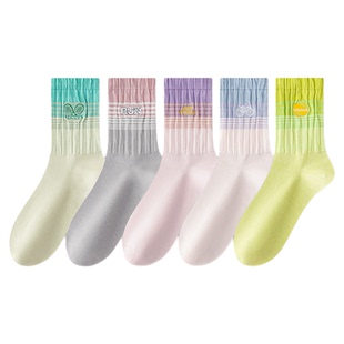 袜子女款中筒春秋季全棉纯棉防臭高中生初中学生女孩儿童大童女童