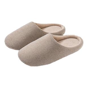 日式无声静音棉拖鞋男冬季室内家居轻便舒适透气家用四季棉拖女士