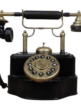 民国老式电话机摆件古董转盘座机