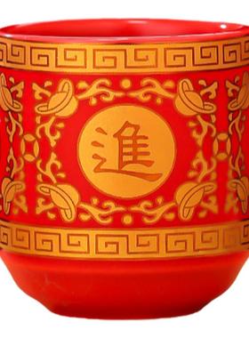 陶瓷供水杯佛前供佛水杯菩萨莲花净水杯财神爷招财供杯大悲水贡杯