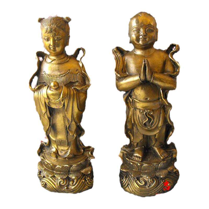 金童玉女童男童女纯铜家居摆件