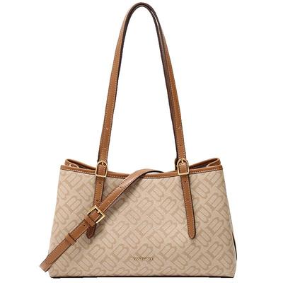 百丽包包女老花复古通勤大容量妈妈包腋下托特包水桶包X7239AX5