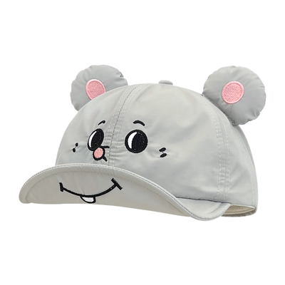 可爱灰耗子搞怪遮阳透气鸭舌帽女