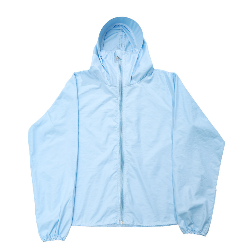 防晒衣女夏季短款披肩短外套防紫外线锦纶拉链骑电动车连帽防晒衫