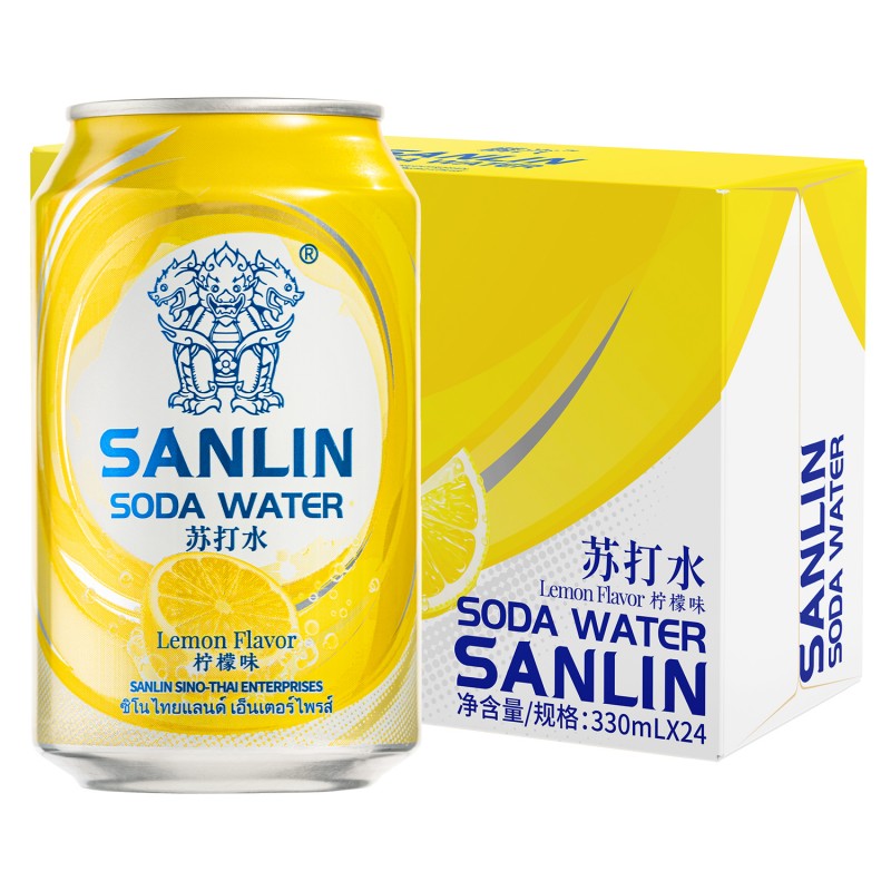 三麟苏打水0糖330ml*24瓶整箱