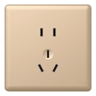 国际电工明装家用金色明线明盒5五孔带开关插座面板墙面墙壁超薄