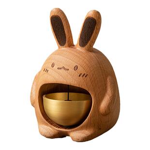 多巴胺风门铃铛兔子挂装饰摆件入户门日式铜隔山治愈系创意礼物