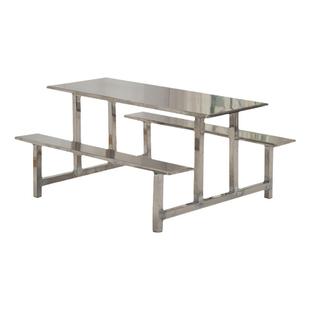 食堂餐桌学校学生员工工厂饭堂食堂餐桌椅组合4 68人位不锈钢连体