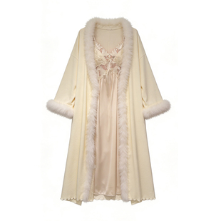 纯欲风睡裙女款2026秋冬新款高级感加绒加厚睡袍显瘦可外穿套装