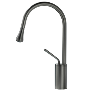 天鹅水滴中岛台全铜水龙头冷热旋转抽拉加高台上台下洗脸面盆龙头