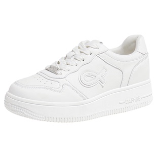 达芙妮厚底小白鞋女2026春季新款日常休闲潮流百搭增高透气小白鞋