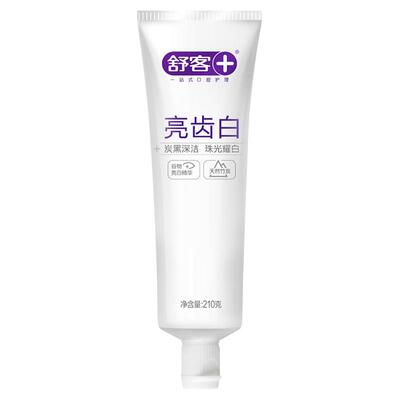 舒客舒克亮齿白薄荷牙膏清新口气女生净白竹炭正品男女通用家庭装